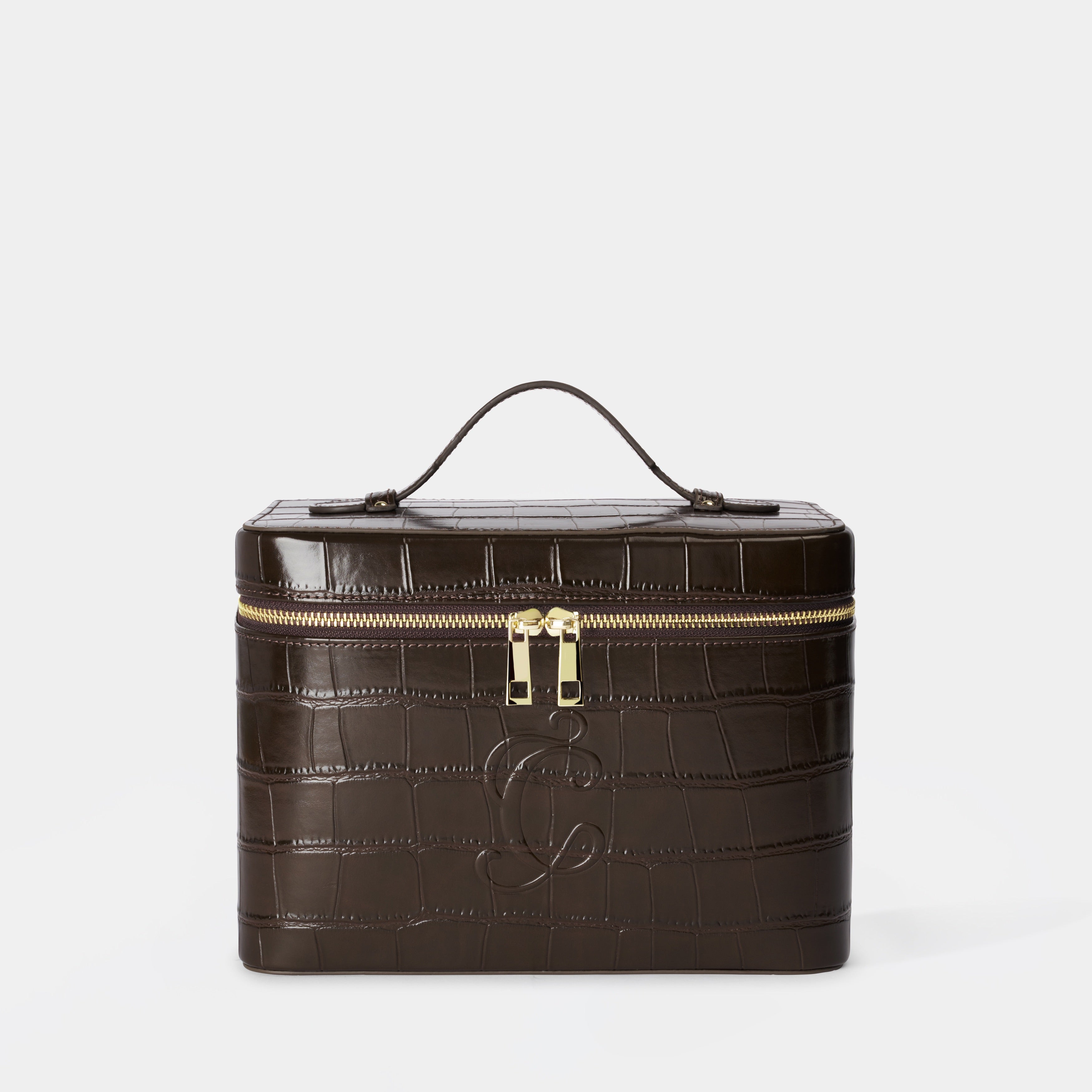 Croc Monogram Vanity Case Espresso
