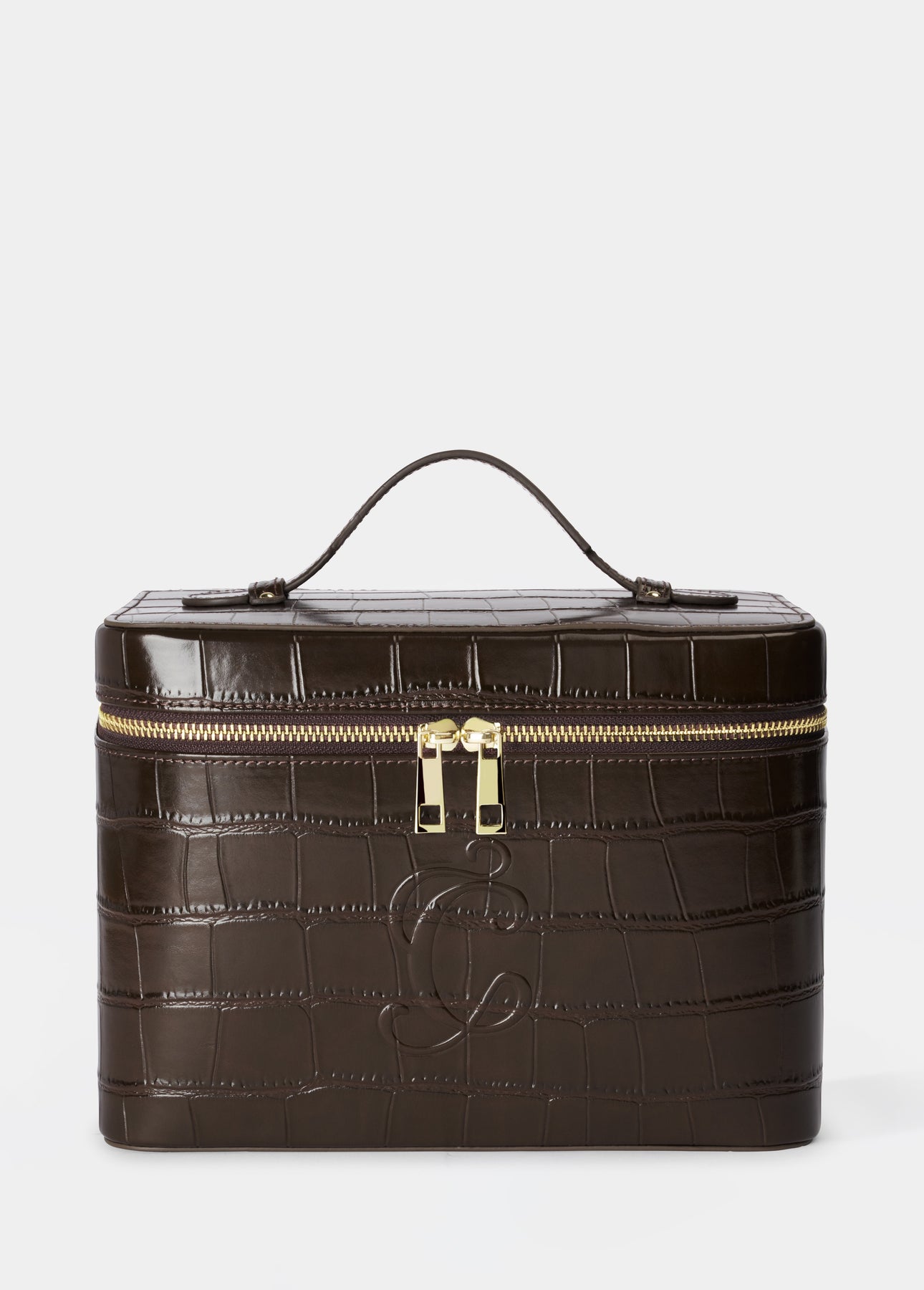 Croc Monogram Vanity Case Espresso