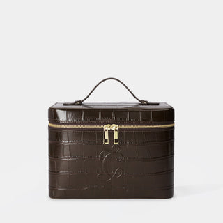 Croc Monogram Vanity Case Espresso