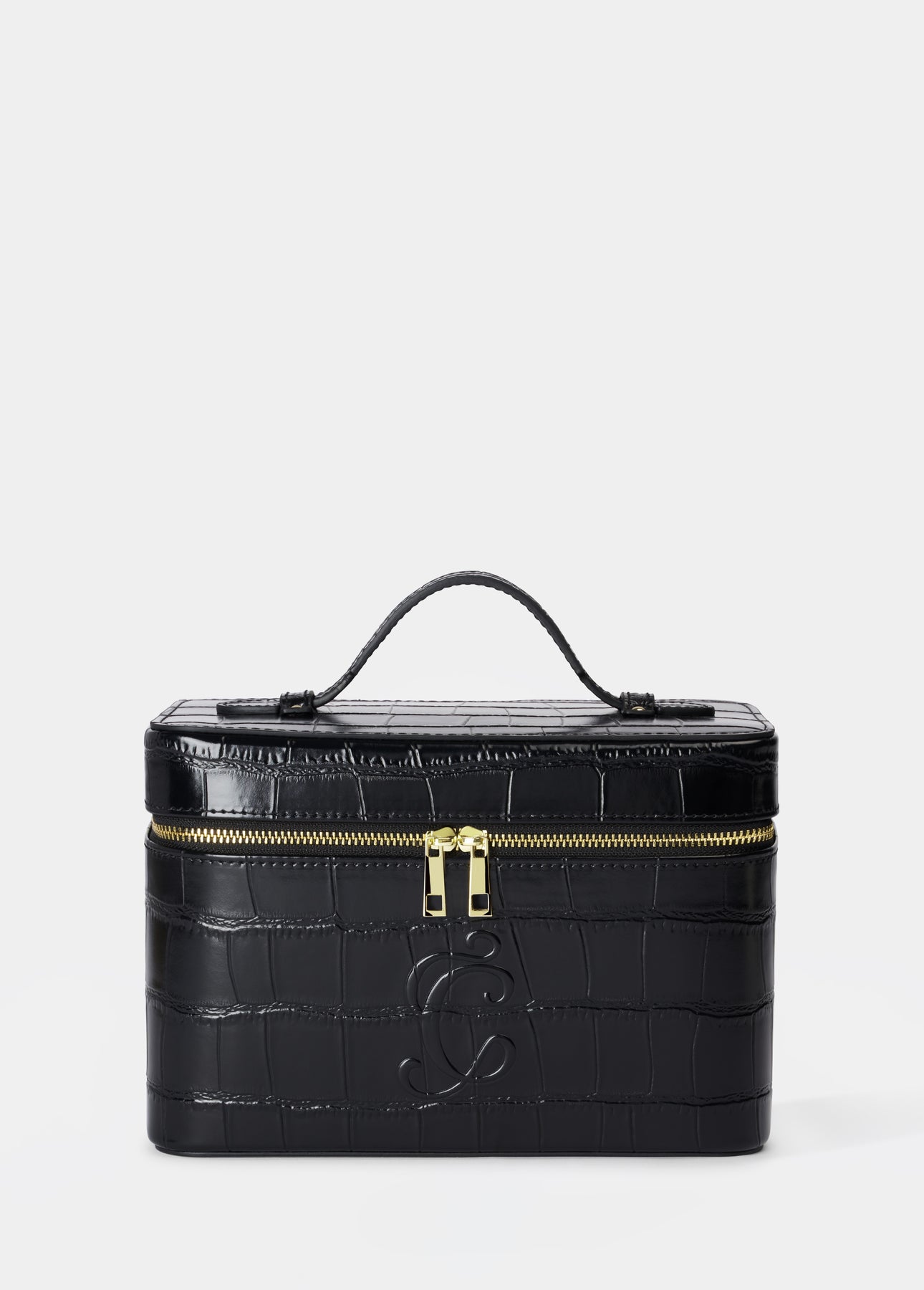 Mini Croc Monogram Vanity Case Midnight