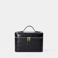 Mini Croc Monogram Vanity Case Midnight