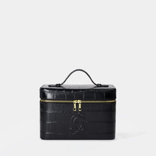 Mini Croc Monogram Vanity Case Midnight