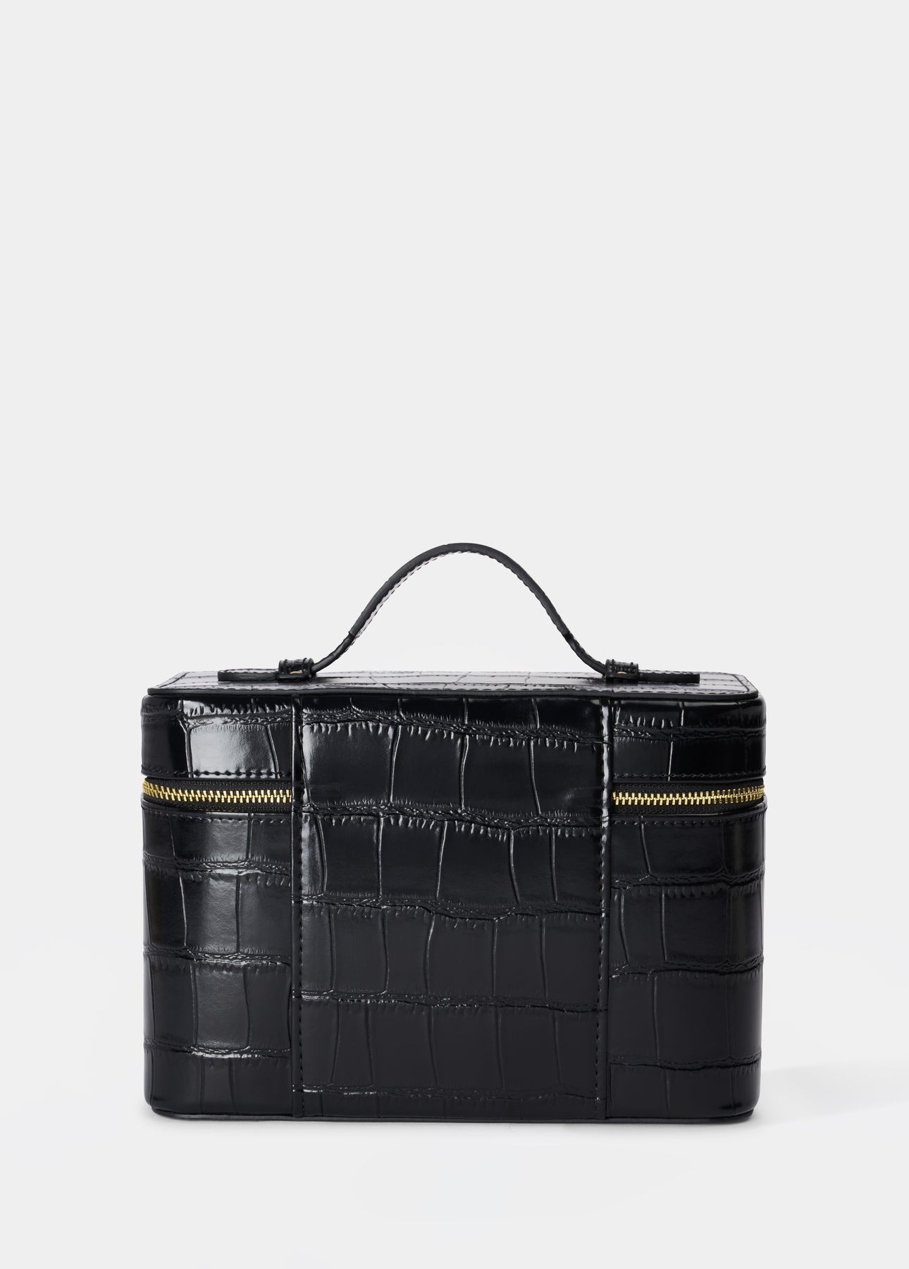 Mini Croc Monogram Vanity Case Midnight