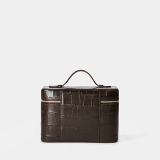 Mini Croc Monogram Vanity Case Espresso