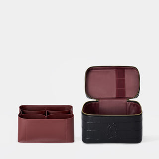 Mini Croc Monogram Vanity Case Midnight