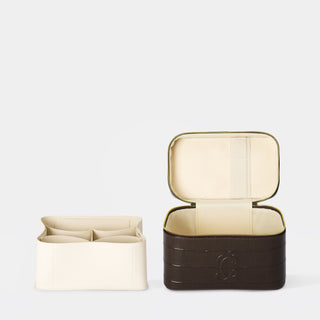 Mini Croc Monogram Vanity Case Espresso