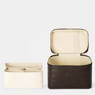 Croc Monogram Vanity Case Espresso