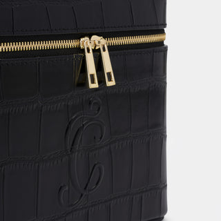 Mini Croc Monogram Vanity Case Midnight