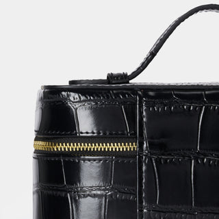 Mini Croc Monogram Vanity Case Midnight