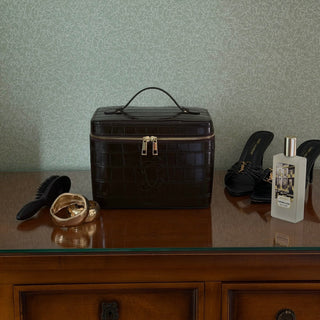 Croc Monogram Vanity Case Espresso