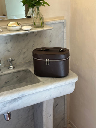 Oval Vegan Leather Case Espresso