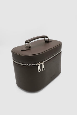Oval Vegan Leather Case Espresso