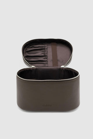 Oval Vegan Leather Case Espresso