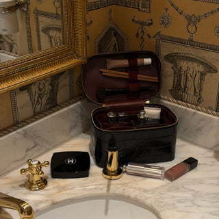 Mini Croc Monogram Vanity Case Midnight