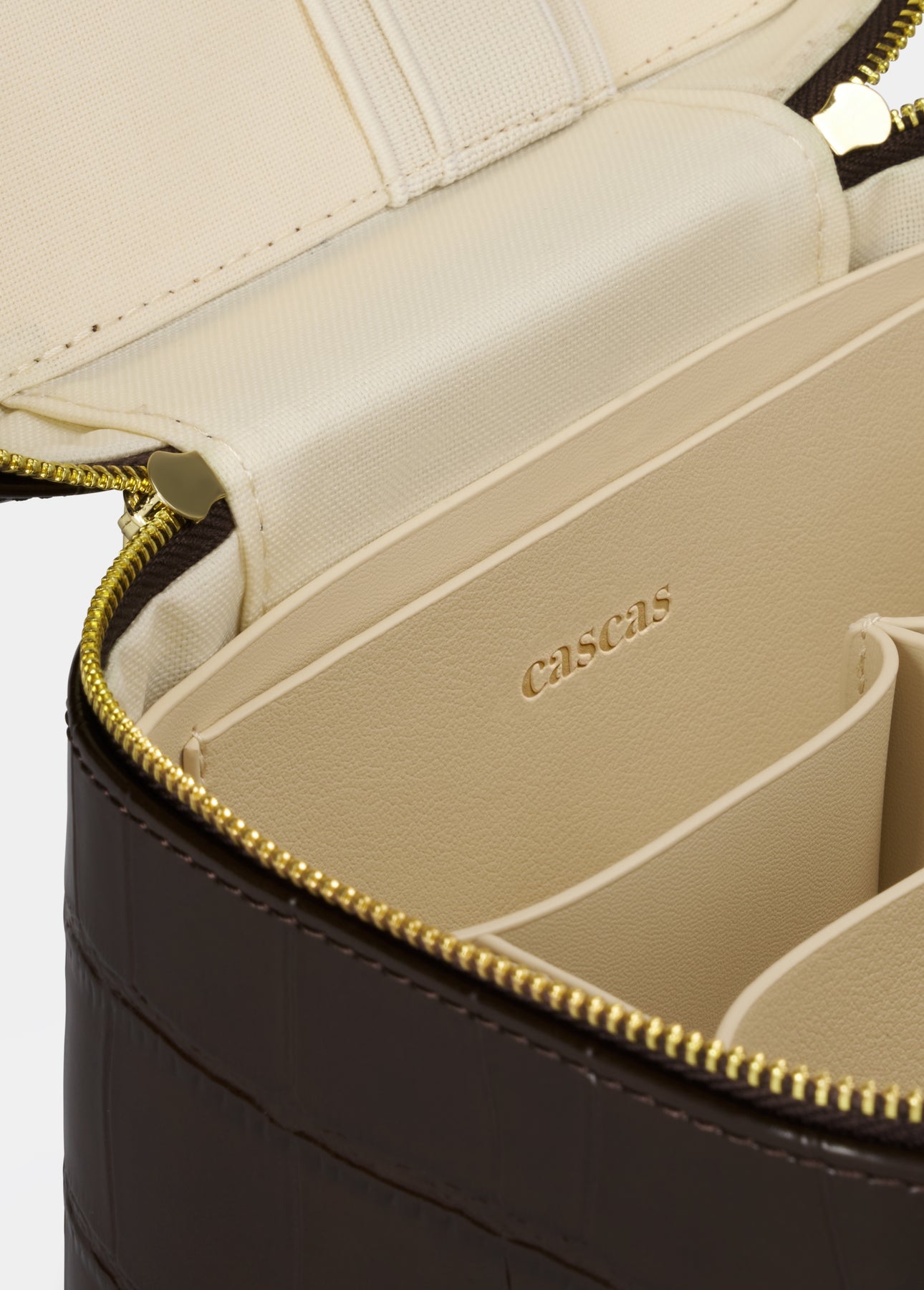 Mini Croc Monogram Vanity Case Espresso